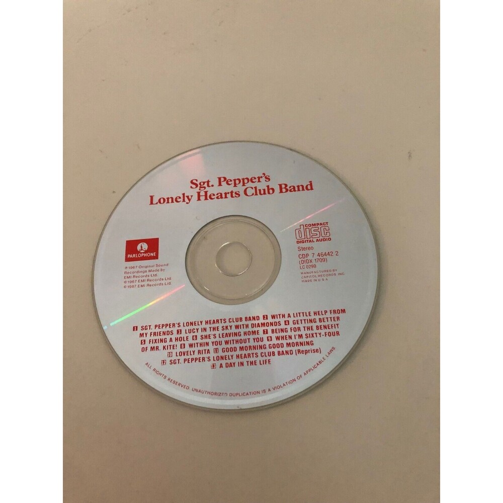 Vintage‎ 1987 DJ copy EMI original 1967 Beatles Sgt.Pepper's